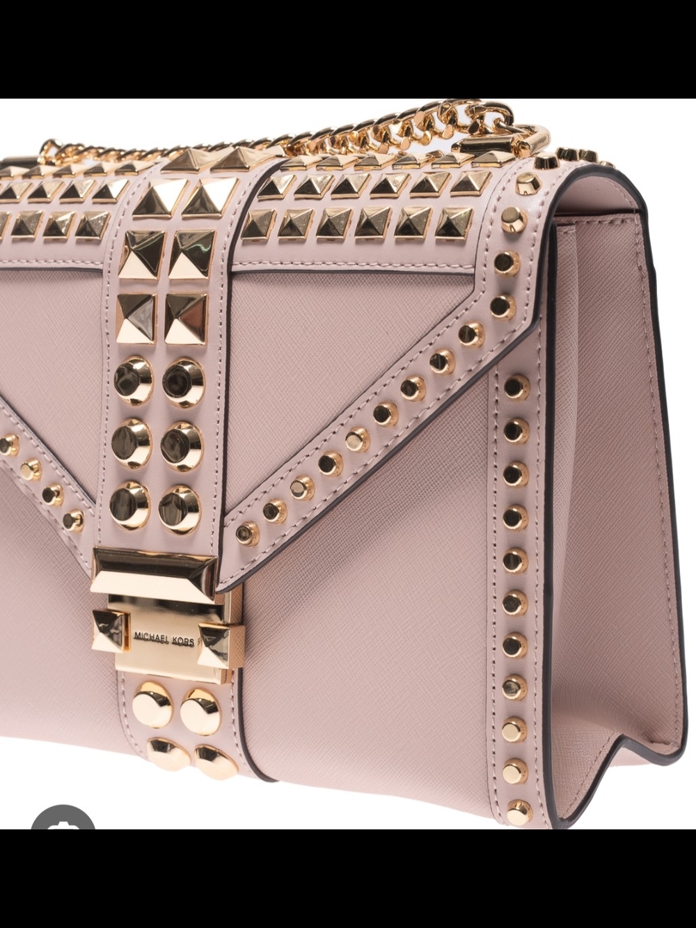 MICHAEL KORS Light Pink Leather Studded Crossbody